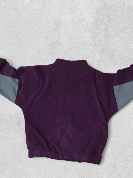 VTG Umbro Purple & Grey Quarter Zip Fleece Sweater Men’s Large Streetwear Y2K - Picture 3 of 7